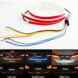 AkiHalo 48 inch LED Tailgate Light Bar Strip Light for Trunk Truck Tailgate Tail Brake Turn Signal Light Flow Type DC 12V (1.2M, 4 Color)