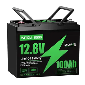 DATOUBOSS 12V 100Ah LiFePO4 Battery 1280Wh Energy Storage 15000+ Cycles 120A BMS Safety Lightweight Reliable for RV Caravan Boat Marine Off-Grid Solar Trolling Motor Backup Power