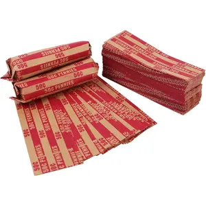 120 PCS Flat Stripped Coin Wrappers Rolls, Colorful Coin Sorter and Counter for Pennies