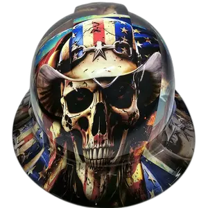 Cowboy Skull Stars & Stripes - Custom Hydro Dipped Full Brim Hard Hat