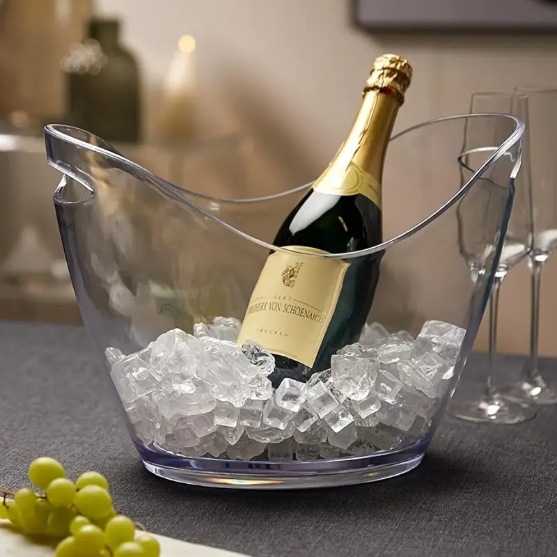 Transparent Acrylic Ice Bucket for Parties, Ideal for Drinks, Champagne, Wine, Beer, Soda, Perfect for Parties, Bars, Gatherings, Restaurants, Clear Ice Balls, Ice Cube, Drink Accessories
