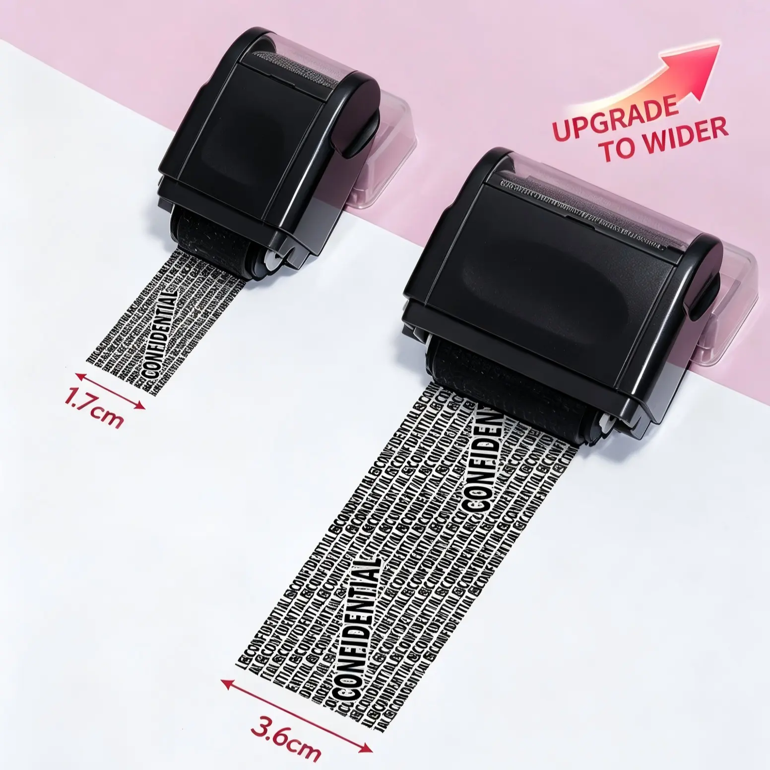 Privacy Roller Stamp for Decluttering Mail - Self-Inking Wide Roller Design, Portable, Refillable Cartridge, Permanent Coverage for Names, Addresses, Account Numbers, SSNs, Phone Numbers Without Marker Blacking Out