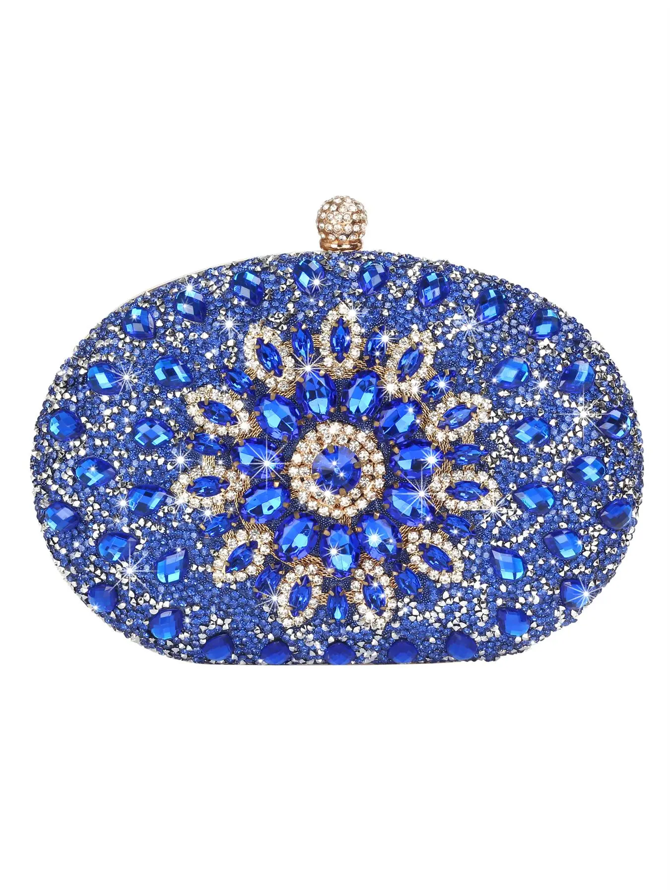 Women's Elegant Rhinestone Decorated Evening Bag, Exquisite Trendy Glittering Embellished Clutch Bag with Removable Chain Strap, Fashionable Bag for Party Decoration, Clutch Purse