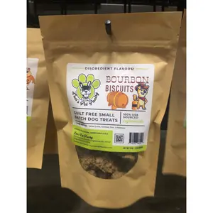 Bourbon Biscuits - All Natural "Cereal Grains" Dog & Puppy Treats - Disobedient Biscuits 6 oz. Pouch