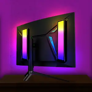 2Pcs/Set Of Smart Light Bars LED Iight Bar With Multiple Scenes And Music Synchronization Modes, Table Lamp, Game Light Strip, For Room Office Living Room Environment Lighting/TV Bedroom Decoration/Gaming Room Decor