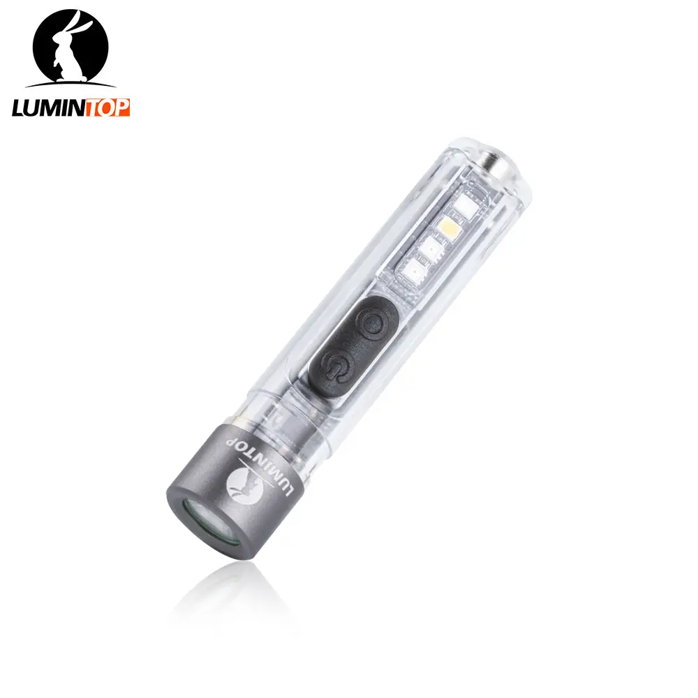 LUMINTOP Black Cat 4-in-1 EDC Flashlight, 400-Lumen USB-C Rechargeable Keychain Light, White/Warm/UV/RGB Lights, Dual Switches, Magnetic Tail, IPX4 Water-Resistant Pocket Light for Camping, Hiking & Everyday Carry