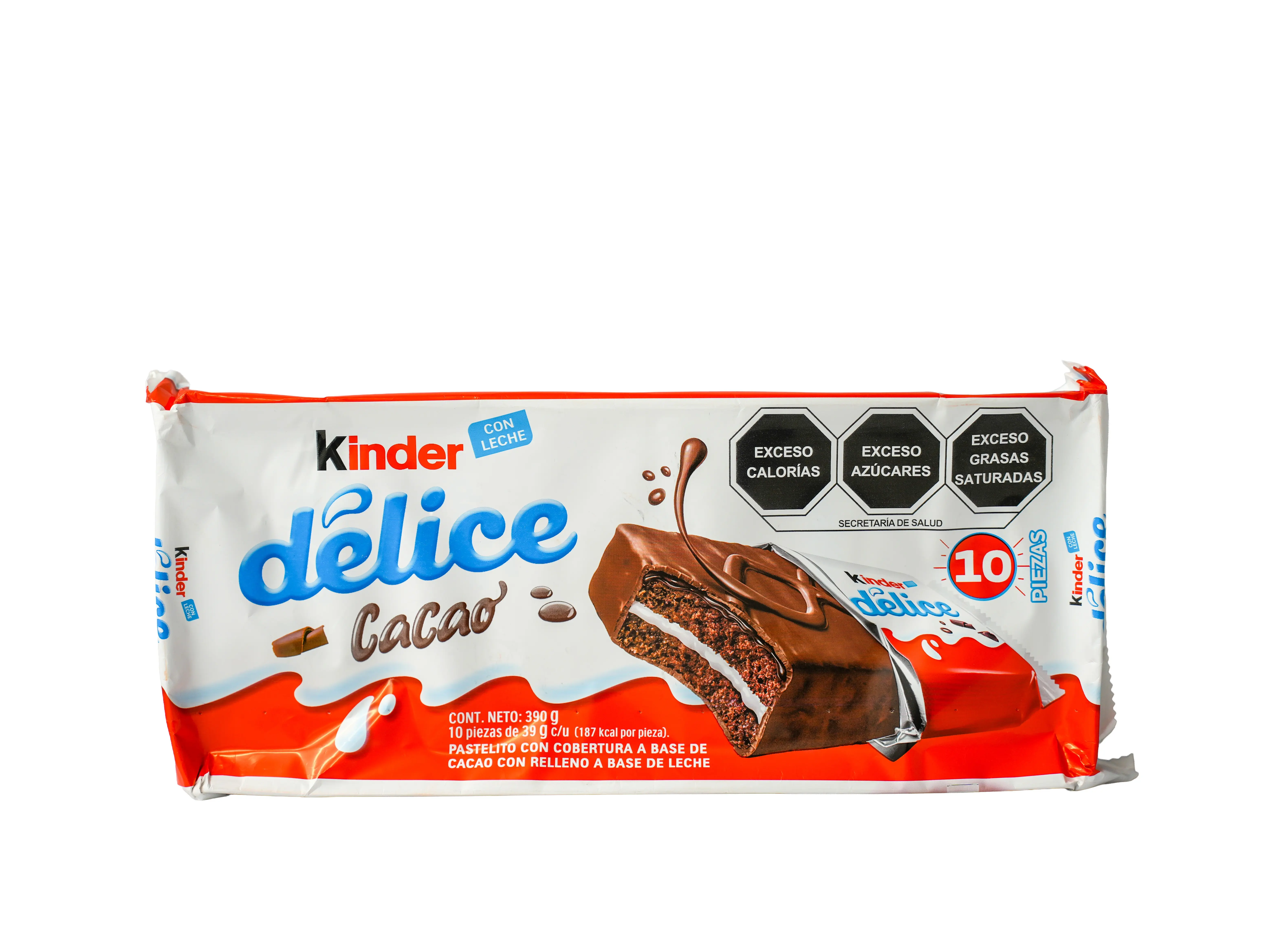 Kinder Delice Chocolate Cake with Milk Chocolate Crunchy Wafer & Rich Hazelnut Filling 10 Pieces Snack Dessert