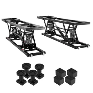 【Spotlight Day】VEVOR Car Lift, 25.6" Max. Height, 5,000 LBS Capacity Portable Car Lift, with Extended-Length Plates, Heavy-duty Carbon Steel Truck Lift with 120V Power Unit, Auto Car Jack Lifts for Home Garage Shop