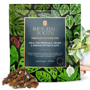 Imperial Roots Premium Chunky Potting Mix for Healthy Houseplant Roots | Peat Free & Soilless | 4 qts | Hand Mixed in the USA | Well Draining soil mix