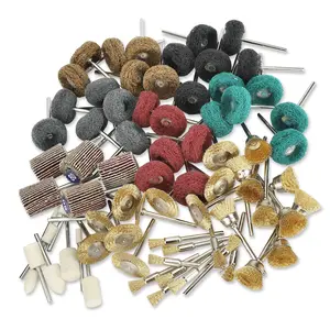 [Hand Tools Kits] 75Pcs Mini Polishing Kit,Polishing Bit Abrasive Buffing Wheels Wire Brushes Flap Wheels Set for Rotary Tool,1/8" (3mm) Shank