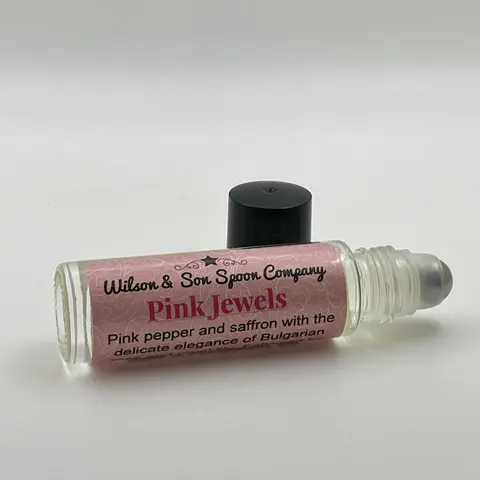 10ml Travel Size Scented Fragranced Body Oil Roll-On - Pink Jewel Aroma, Pepper-Bergamot Blend, Floral-Infused Revitalizing Almond Oil for Adults' Personal Body Care & Massage