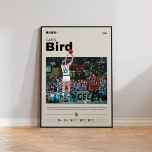 Larry Bird Basketball Poster, Sports Poster, Mid Century Modern, Basketball Poster, Sports Bedroom Posters