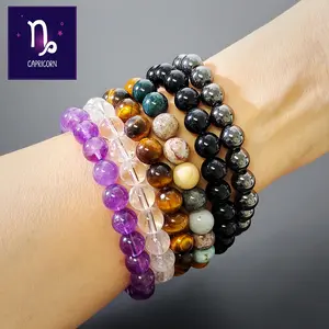 Capricorn Zodiac Crystal Bracelet Set - Crystals for Strength, Focus & Success
