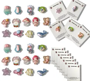 NOTIONSLAND 26-Pcs Pocket Hug Mini Gift Set - Hand-Painted Resin Animals with Encouragement Cards, Mom Gifts Set, Party Favor Bags Fillers for Birthday Party Festive Supplies