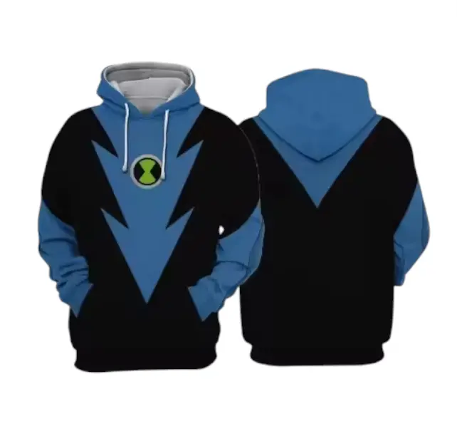 Popular Ben 00 Omnitrix Role-playing Hoodie 3D Ben Tennyson Printed Anime Cartoon Hoodie Summer Men's and Women's Sportswear