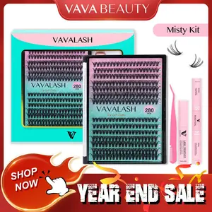 VAVA BEAUTY DIY Lash Extension Misty, Boom Kit Clusters, Bond&Seal, Tweezer, Remover For Girl at Home Makeup Cosmetic - Individual Eyelash Extensions