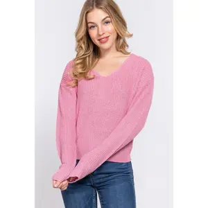 Dolman Slv Strappy Open Back Sweater