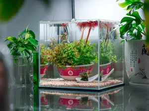 Cube Rimless Aquarium, High Quality Ultra Clear Seamless Glass Tank, Betta Fish Tanks, Gift for Fish Lover, 1/2/4/7 Gallon Frameless Tank