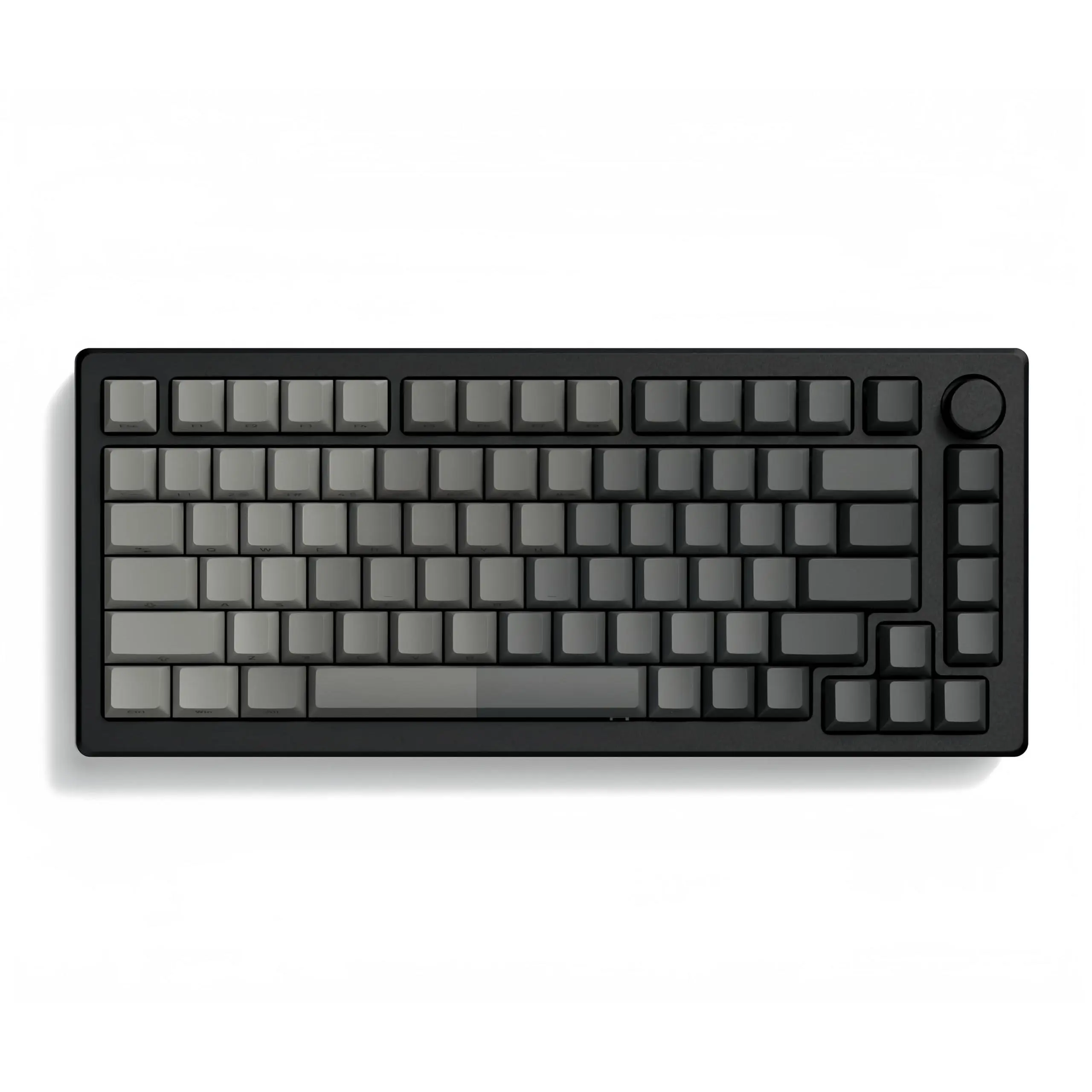 Double Shot Pbt Keycap Set Shine Through Keycaps 75 Percent  Cherry Profile Custom Key Caps Gradient Dark Grey Side Printed For Mechanical Gaming Keyboards(121key Only Keycaps)