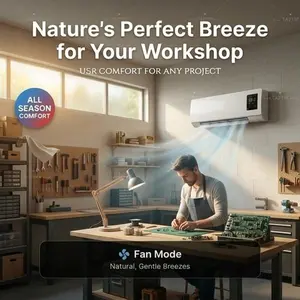 TAZTIR 2-in-1 Wall-Mounted Air Circulator & Heater: High-Velocity Natural Fan Mode for Summer | 1200W Rapid Heating for Winter | 6H Timer & Remote | Space-Saving Design for Garage, Workshop & Home