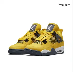 Bright Yellow Mid-Top Retro Basketball Sneakers – Nubuck & Mesh Upper, Black Plastic Lace Locks, Silver Jumpman Logo, White Midsole, Durable Rubber Outsole