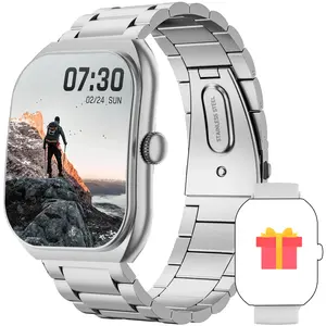 2.01-inch IPS screen full-view smart watch, wireless call/wireless music, sports monitoring, suitable for men and women outdoor sports
