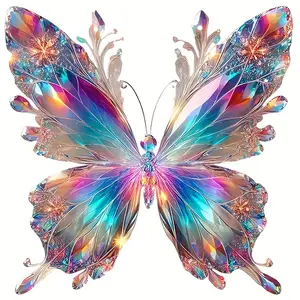 6-inch Colorful Butterfly Vinyl Stickers - Shining Gloss Effect, Self Adhesive Fantasy Animal Design, Colorful Wings Suitable for Butterfly Decoration on Cars, Laptops, Trucks, Mobile Phones, Windows, and Cups, Vehicle Exterior Decoration, Car Decals