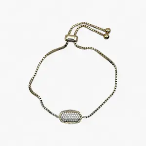 Gold Box CZ Drawstring Bracelet Gold Box CZ Drawstring Bracelet