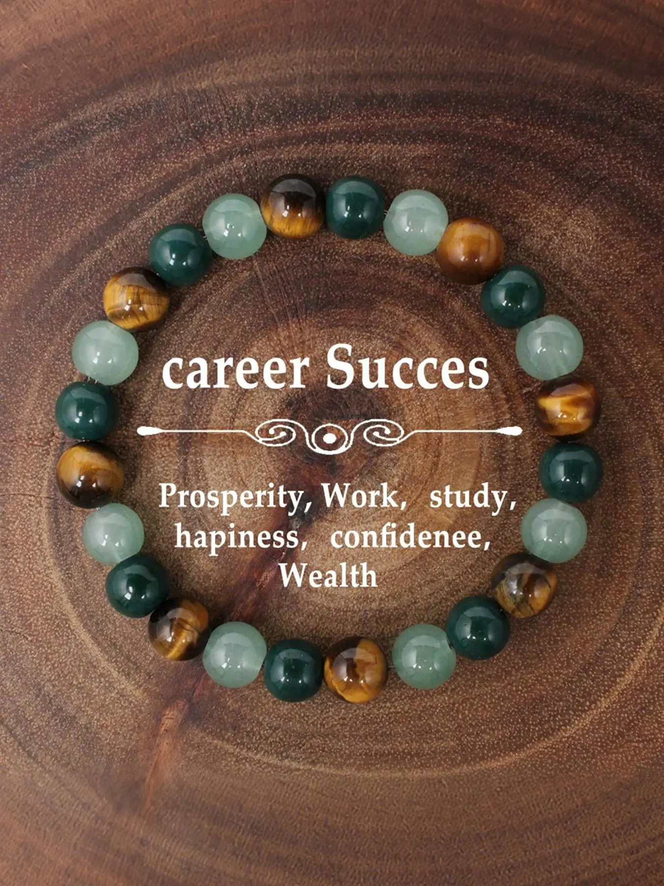 Elite Success Bracelet Tiger Eye & Crystal, Career Breakthrough Wealth Magnet Confidence Boost, 8mm  Crystal Bracelets, Professional Energy Jewelry, Crystals Bracelets