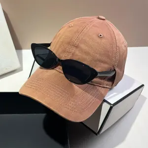 2-in-1 Sunglasses Baseball Cap - Y2K Unisex Streetwear Washed Cotton Hat