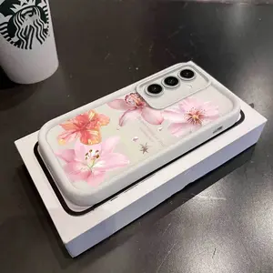 1 Piece A15 5G Pink Lily Entertainment Ready Flexible For Samsung A15 5G Case With Impact Resistant