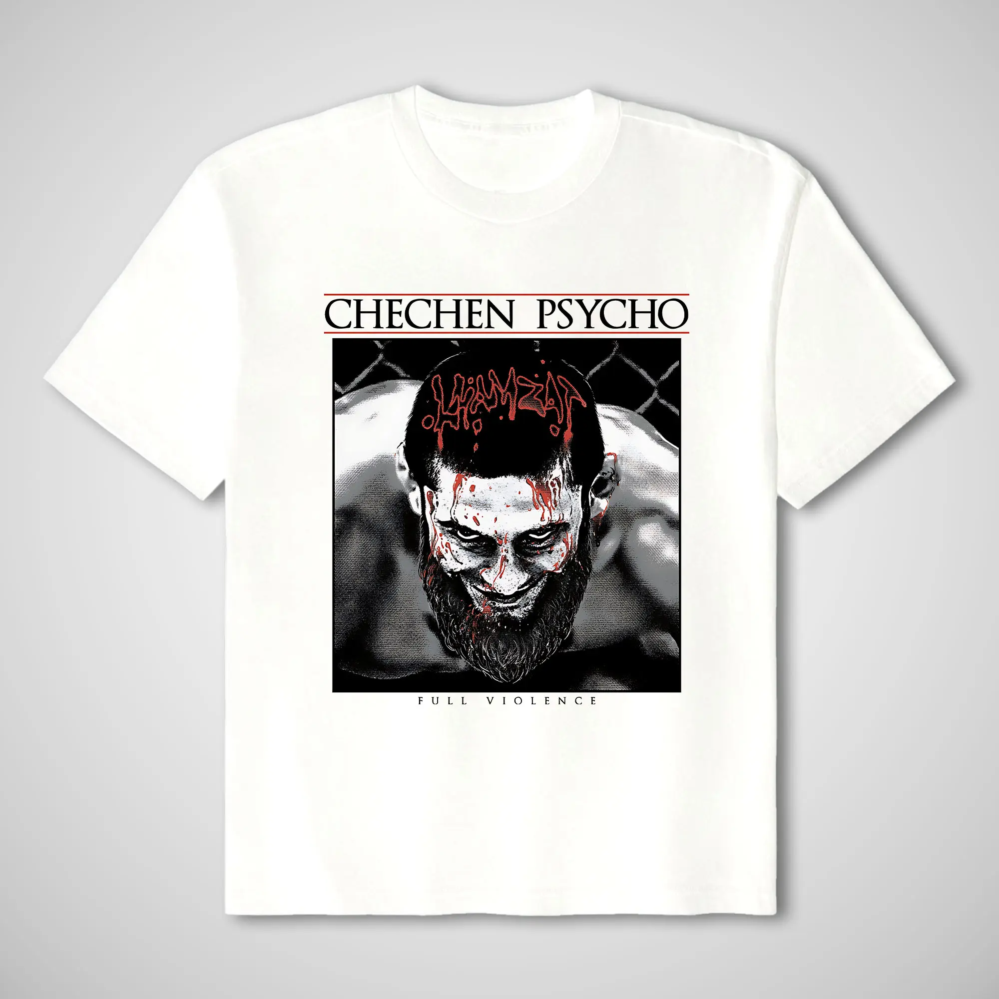 UFC Men's Khamzat Chimaev V2 Borz Tour Graphic T-Shirt, Soft 100% Cotton Crewneck Streetwear Top, American-Made Apparel