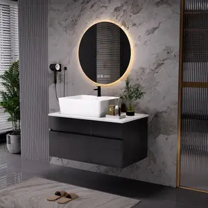 [SOIYELIFE] 31.5 Inches Floating Single Small Bathroom Vanity with Sink,Unique furniture,