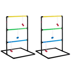 Ladder Toss Game Set for Indoor & Outdoor, Backyard Toss Game with 6 Soft Rubber Bolo Balls & Portable Carrying Case, Fun Family Lawn Game for Adults & Kids, Beach Camping Party Games