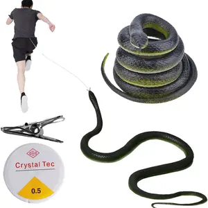 Fake Snake Prank Toy - Realistic Rubber Snake with String & Clip, Perfect for Pranks on Friends/Family, Halloween Decor, Jungle Party Prop, Lifelike & Funny Gag Gift