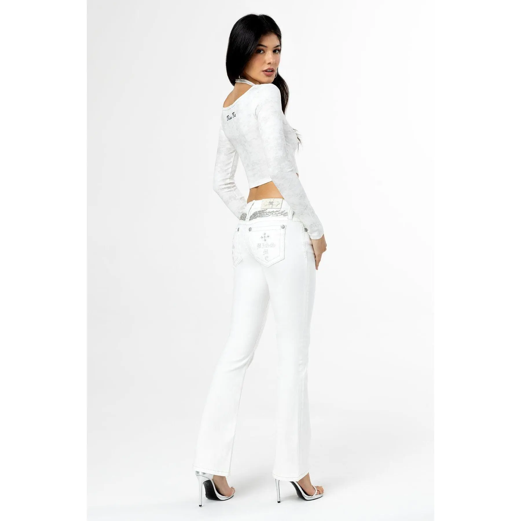 MissMe Gabbriette Bootcut Jeans - Cotton Blend, Pockets, Comfortable Fit, Suitable for Women, Ideal for Casual Wear
