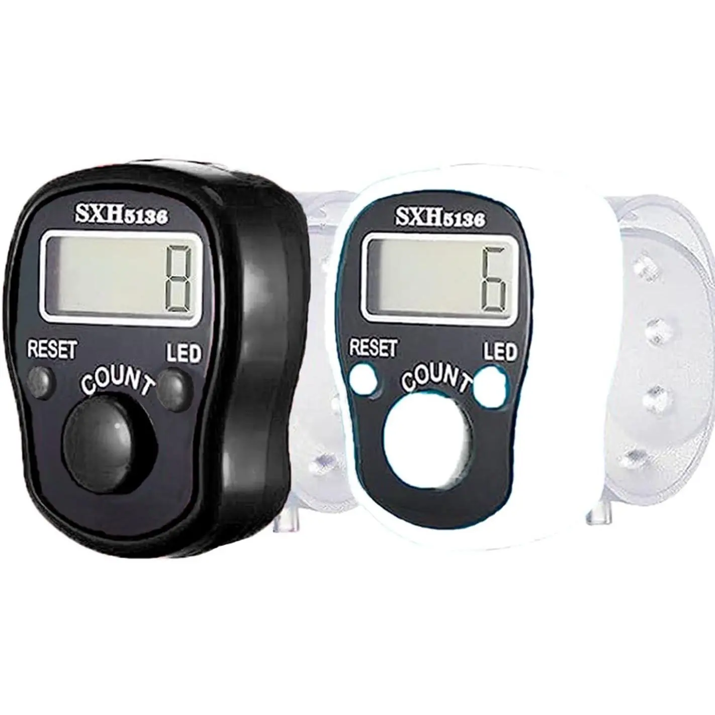 Finger Counter 6 Pack Digital Tally Counter with LED, Resettable 5 LCD Digit Display for Golf, Goods Counting, Lap & Knitting