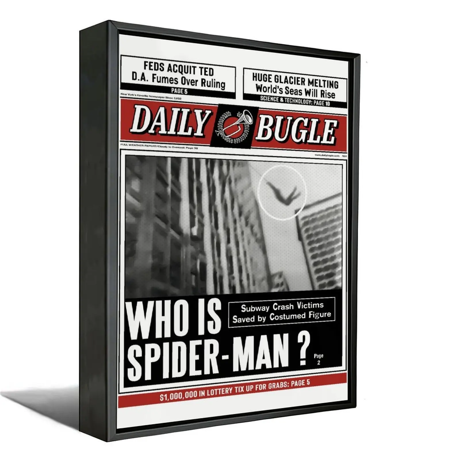 Daily Bugle "Who Is Spider-Man?" Art Print - Vintage Marvel Newspaper Wall Decor A Nostalgic Tribute to Classic Marvel Comics