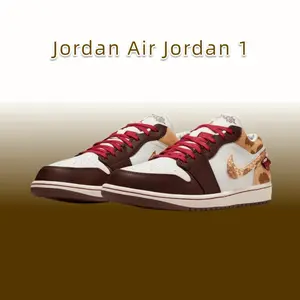 Jordan Air Jordan 1 Low Top Vintage Basketball Shoes for Men Tan Color Classic Design-IQ5321-121