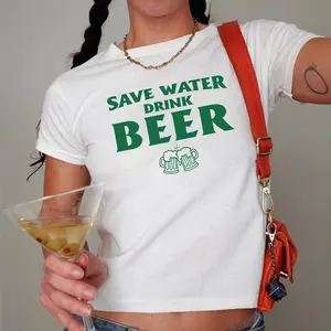Save Water Drink Beer Baby Tee St Patricks Day Baby Tee Day Drinking St Patricks Day Baby Tee Funny St Paddys Y2k Tee Lucky Baby Tee