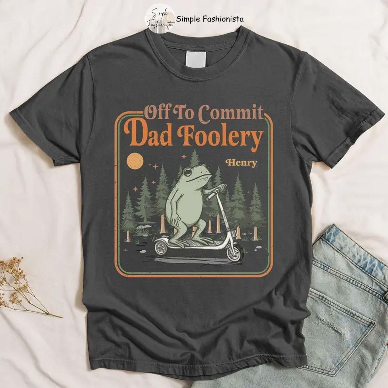 Funny Dad Frog T-Shirt, Dad Foolery Tee, Father’s Day Gift, Comfort Colors Shirt, Personalized Present