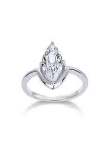 14K Gold-Plated Marquise Cubic Zirconia Ring – Four-Prong Drop Diamond Statement Ring, Elegant Jewelry for Women, Marquise Cut Ring, Elegant Glittering Ring