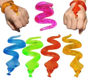 5Pack Super Stretch Sticky Snake Mochi Squishy Toys,Novelty Toys for Playing Jokes,Goodie Bag Stuffers,Classroom Prizes,Birthday,Party Favors