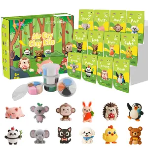 Nicella Air Dry Clay Kit, 12 Animals Modeling Clay for Kids, Model Magic Clay with Sculpting Tools and Tutorials, Safe & Non-Toxic, DIY Arts & Crafts School Projects, Home Party Favors for Boys & Girls