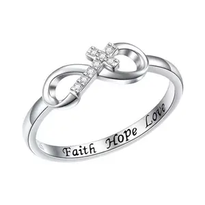 Zircon cross 8-shaped ring bow fashionable letter all-match couple gift party accessories