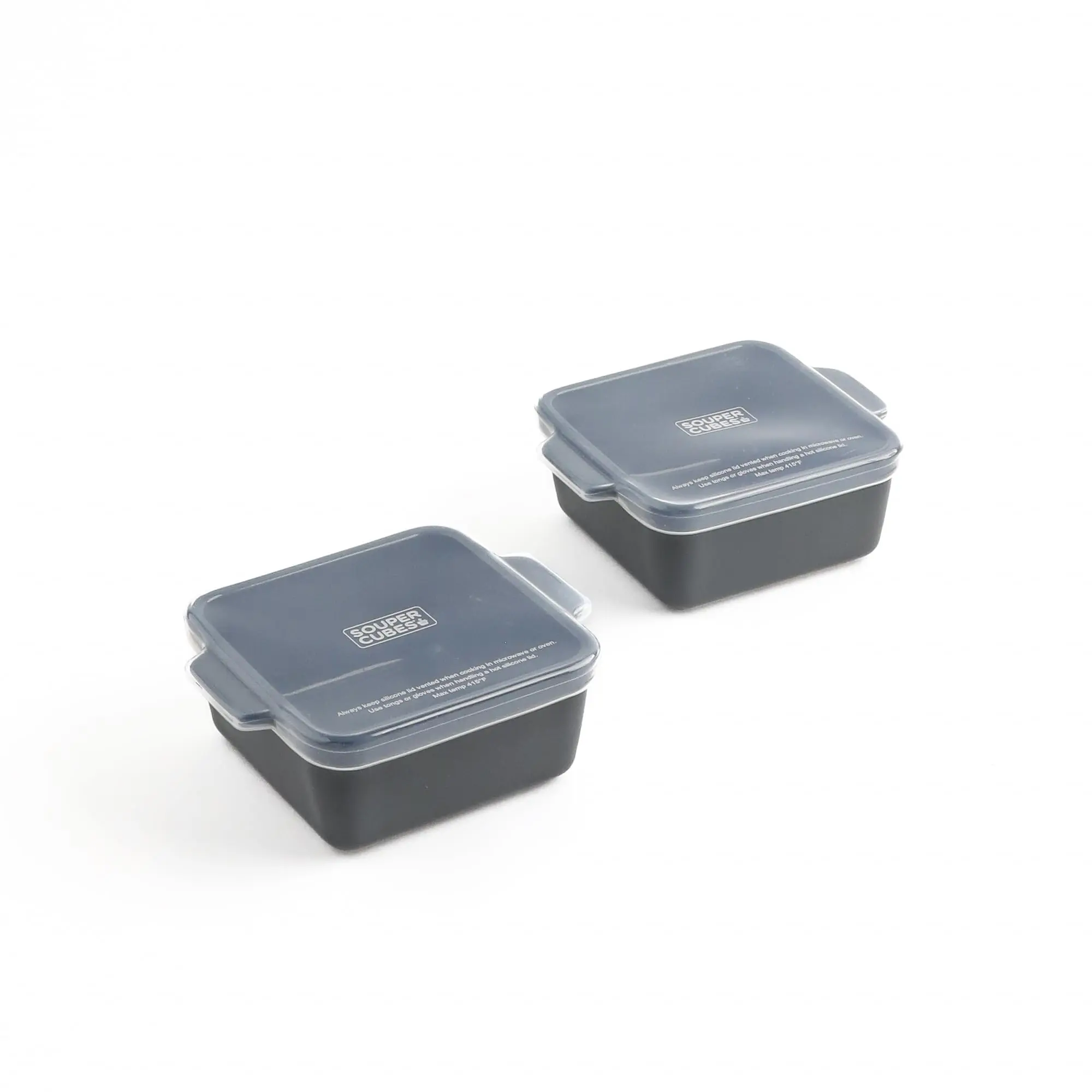 Souper Cubes Stoneware 2.0 - 5" x 5" - Set Of 2 | Square Ceramic Baking Dishes for Oven, Microwave, & Air Fryer,  Premium Mini Ceramic Baking Dishes with Silicone Covers for Individual Portions - Made in USA