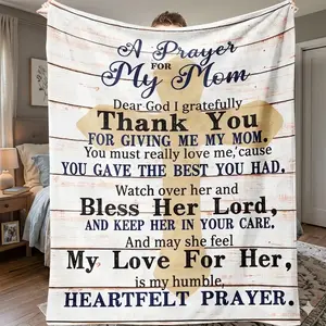 For Mother's Day Religious "A Prayer For My Mom" Blanket,Rustic Wood Cross Soft Throw, Best Gift for Mom for Birthday/Mother's Day,Birthday Gifts for Mom from Daughter, Son Birthday Presents for Moms Suitable for all four seasons A warm nap blanket tiktok