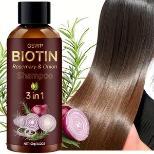 Gswp Biotin Rosemary Onion Three-In-One Anti Thinning Shampoo, Rich in Onion Extracts, Cleanses and Controls Oil, Volumizes Hair, Suitable for All Hair Types, 100g