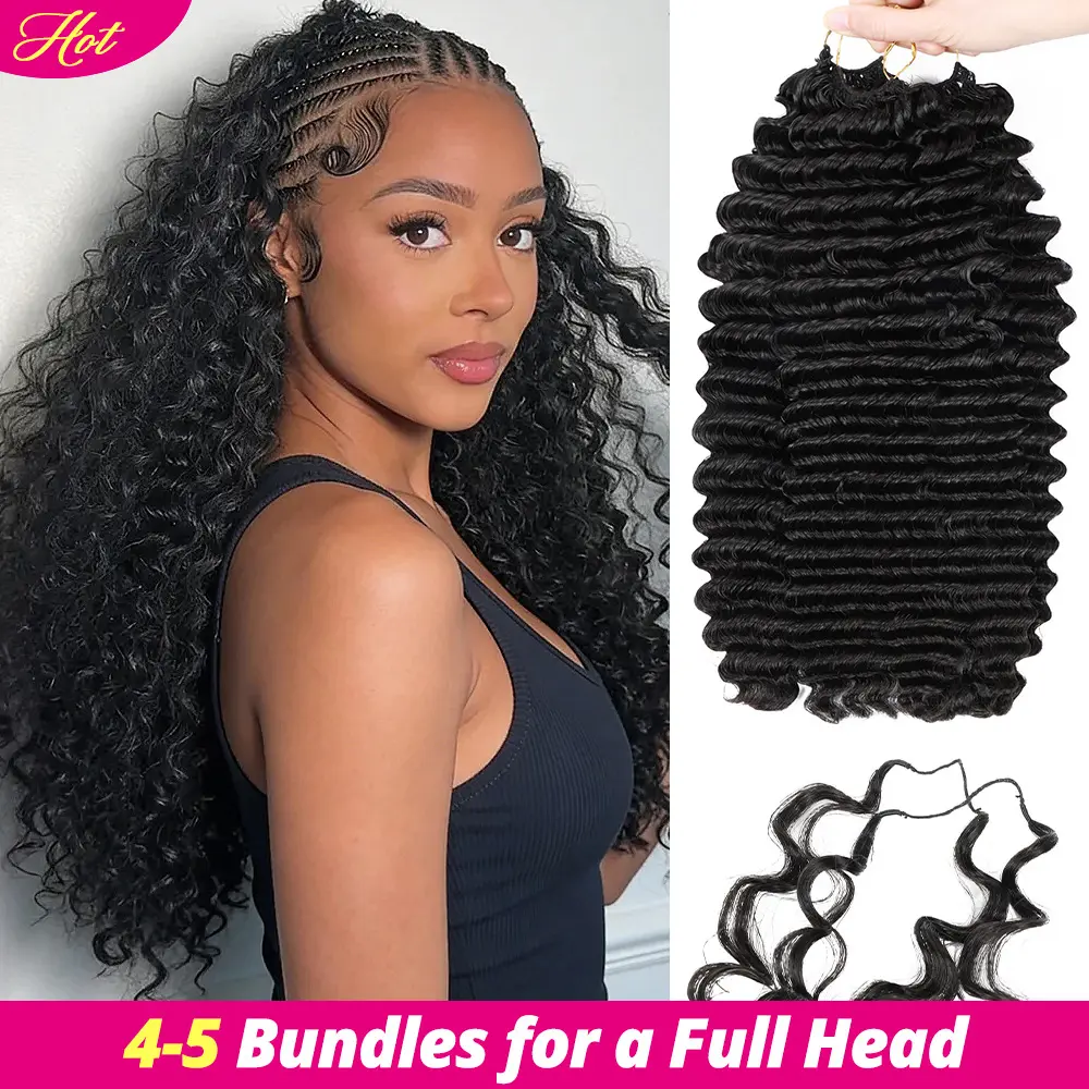[Lowest Price Ever] Deep Curly Pre-Separated Feather Crochet 100% Human Hair Extensions For Miracle Knots Boho Braids 4 to 5 Bundles Recommended #DealsForYouDays
