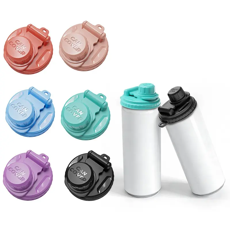 6pc Drinkware Lid Set, Beverage can lid with knob cover, keeping drinks fresh and insect free/dust-free - compatible with beer, energy drinks, soda cans - reusable airtight can lid, easy to use, suitable for home, office, and gatherings